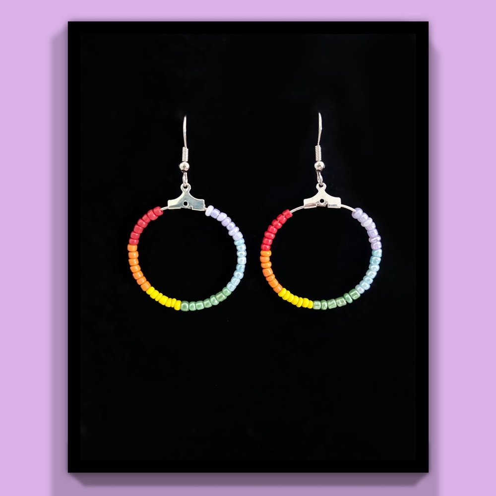 Rainbow Hoop Earrings